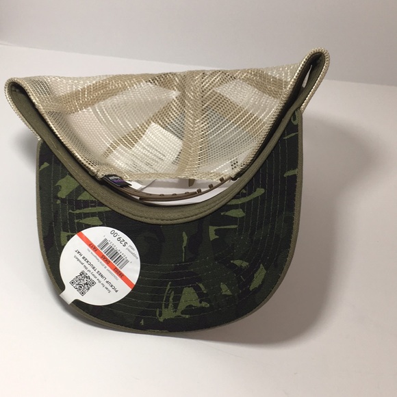 Patagonia trucker camo SnapBack green hat mid - Picture 3 of 6